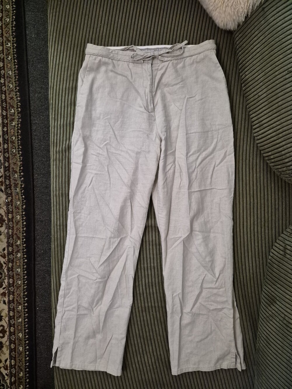Christopher & Banks Linen Cotton Beige Trousers Size 12